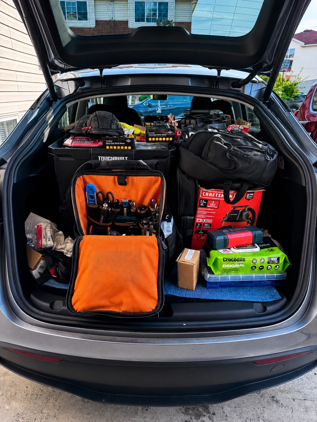 ProTech service vehicle loaded with tool bags, spare parts and supplies